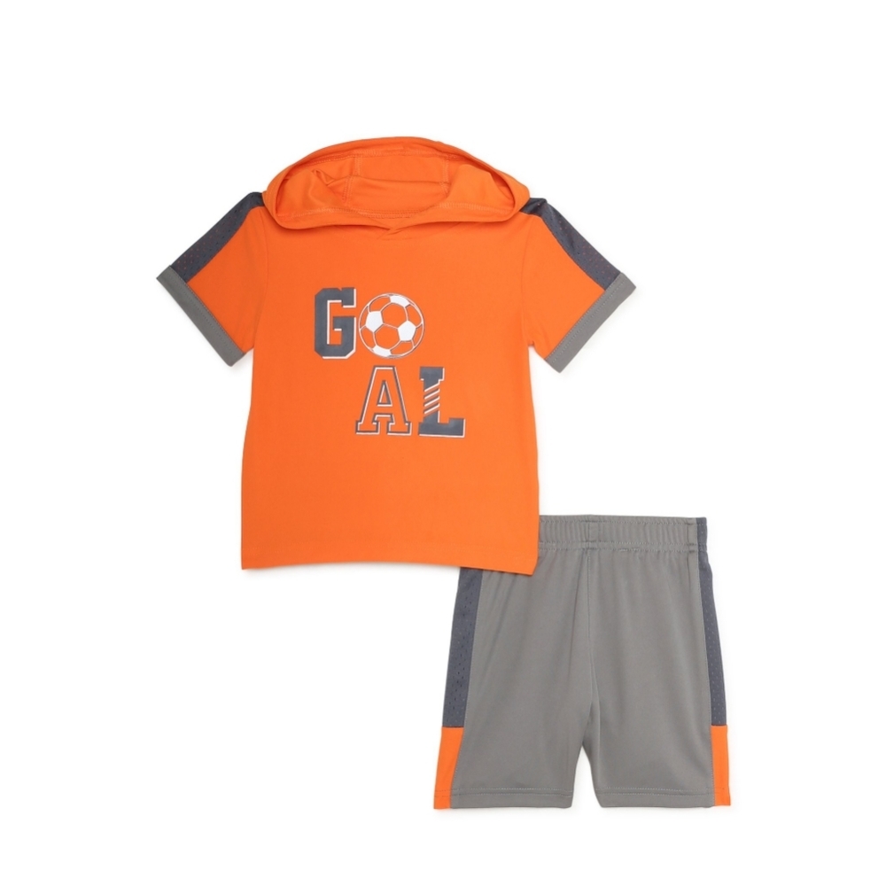 Athletic Works shirt with hood and shorts set Baby Boy NWT